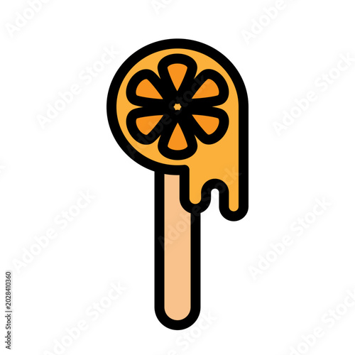 Fruit Ice Cream Vector Filled Icon Design