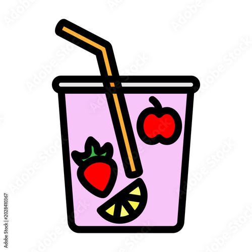 Fruit Smoothie Vector Filled Icon Design