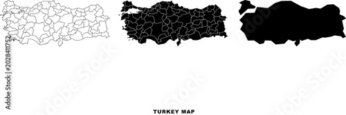 Bild auf Leinwand Map of Turkey with highlighted regions vector illustration