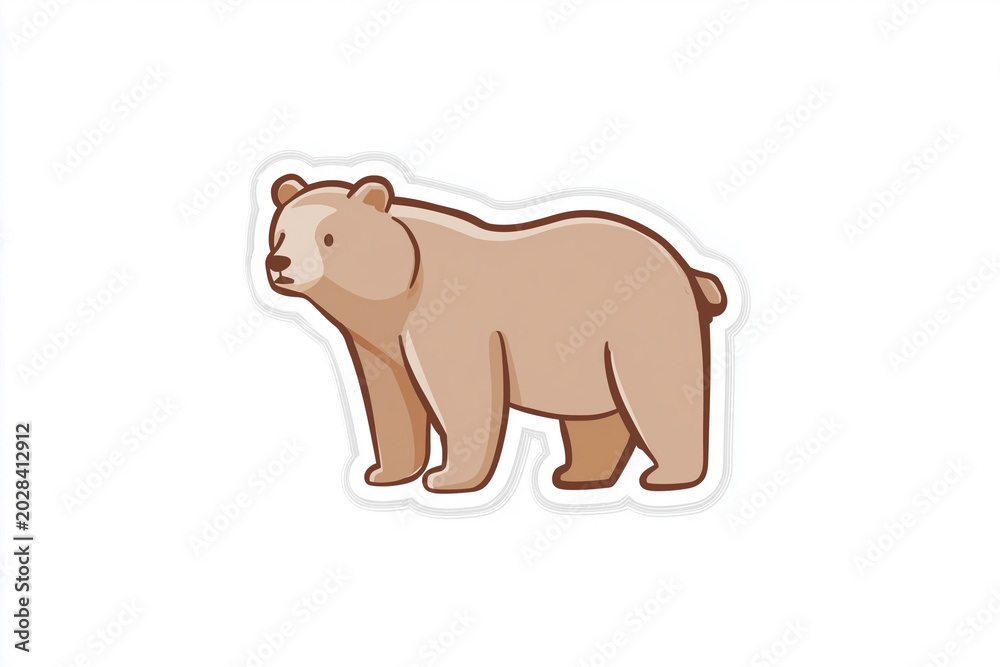 Naklejka premium Simple Bear Sticker Illustration