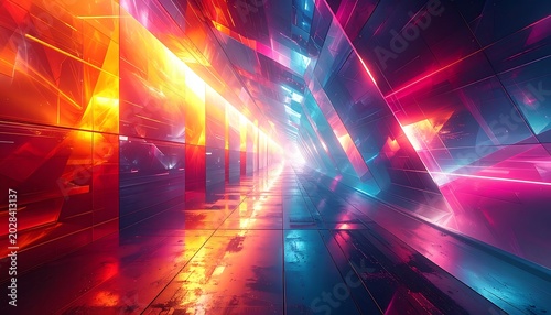 Vibrant colorful neon light abstract background.