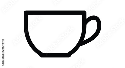 Bild auf Leinwand Black teacup silhouette on a white background simple line art silhouette