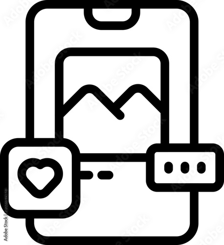 Picture Outline Icon perfect for social media needs