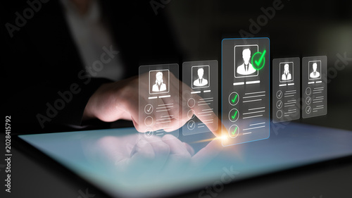 Tableau sur toile Digital Interface for Employee Recruitment with Virtual Resume Review and Select