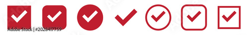 check mark icon set blue green tick symbol approval success validation button minimal design vector