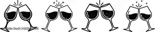 Konstfotografi Wine glasses clinking illustrations