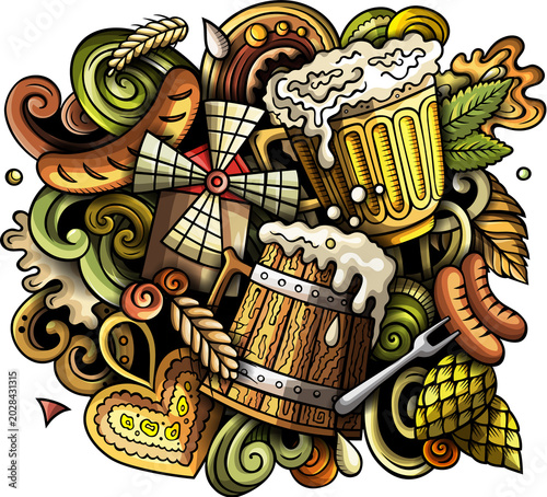 Beer detailed cartoon illustration 
