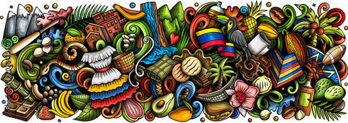 Venezuela doodle cartoon illustration