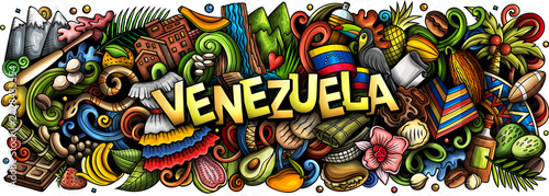 Venezuela doodle cartoon illustration