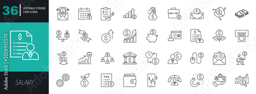 Photos Salary icon set
