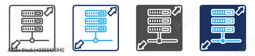 Photos scalable hosting icon set multi concept