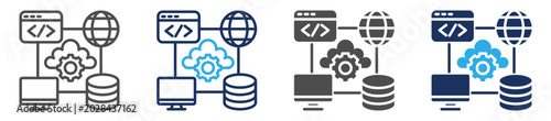 Bilde på lerret tech infrastructure icon set multi concept