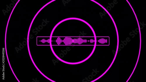 audio sound waves and technology record signal animation