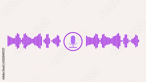 audio sound waves and technology record signal animation