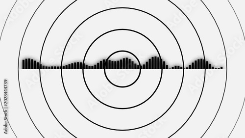 audio sound waves and technology record signal animation