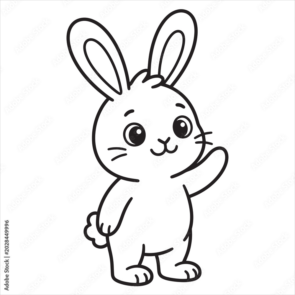 Fototapeta premium rabbit line art coloring page
