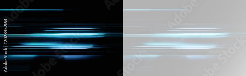 Bild auf Leinwand Abstract fast motion blur background with horizontal speed light streaks on grey