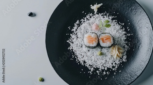 Sushi roll plate presentation