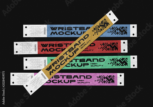 Event Wristband Mockup – Isolated Branding Presentation (PSD)