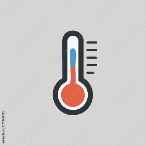 Hot temperature icon with thermometer symbol