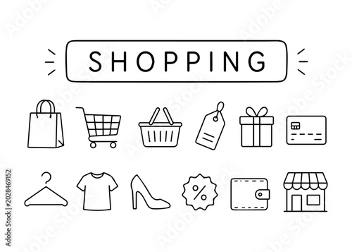 Quadro su tela Shopping doodle set
Vector isolated doodle set