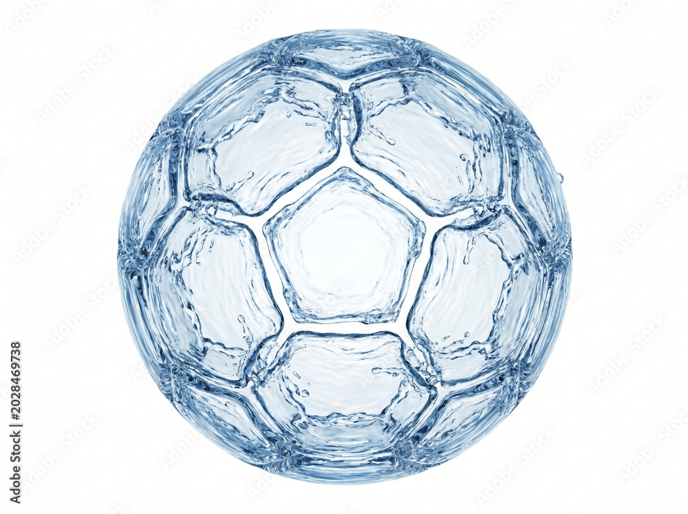 Naklejka premium Glowing blue soccer ball with futuristic design