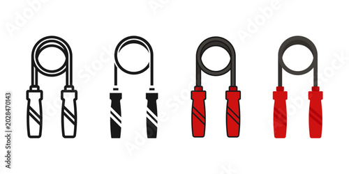 Foto Jumping rope icon set