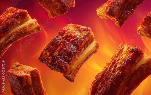 Ribs on Fire with Red Hot Glaze