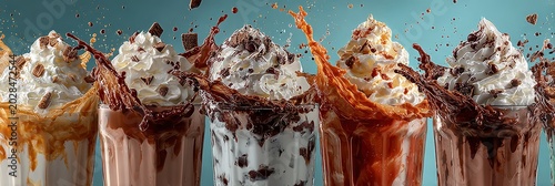 Delicious Chocolate Milkshakes with Whipped Cream