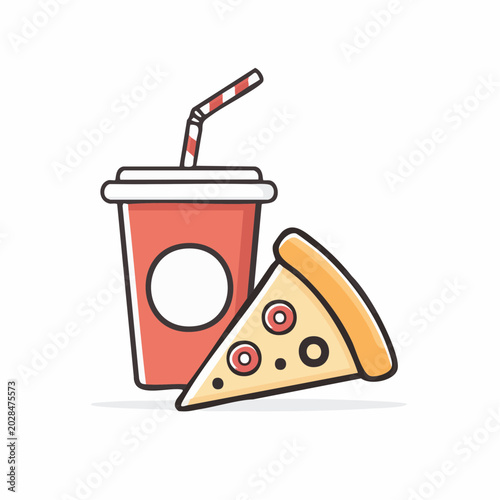 Pizza Slice and Soda Cup Icon