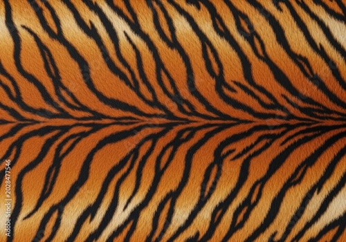 Real tiger fur texture with black stripes on orange background for detailed animal skin pattern