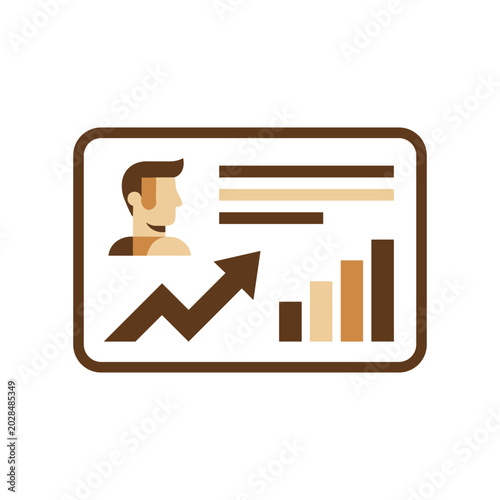 Business performance analysis chart with rising growth arrow business financial analysis