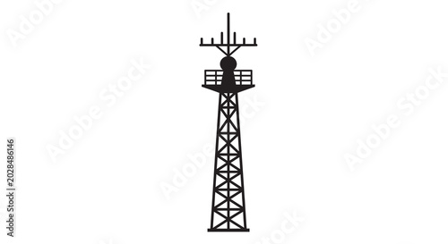 Foto communication tower silhouette against a white background