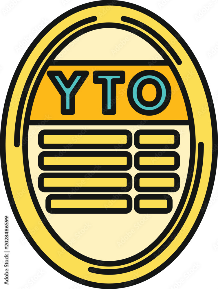 Fototapeta premium Yellow airport luggage tag displaying destination code yto for travel and baggage
