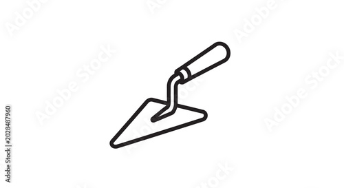 Canvastavla trowel outline black line art on white background