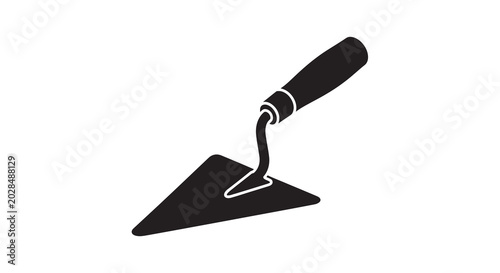 Schilderij op canvas trowel silhouette on a white background