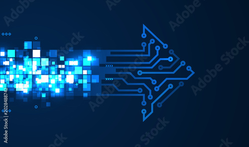 Photography Abstract arrow direction. Technology background