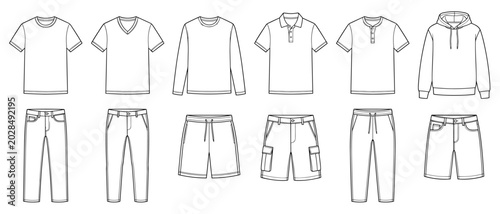 Basic men's clothes collection for minimalist wardrobe