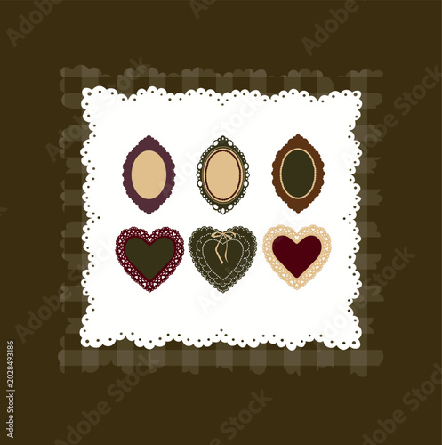 Romantic Gothic Heart Frames Vector Set