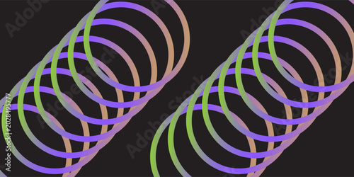 Abstract Neon Spiral Ring Pattern on Dark Background
