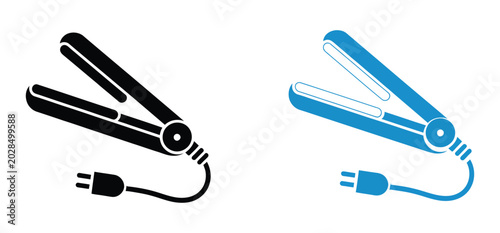Fotografía Hair straightener with plug icon