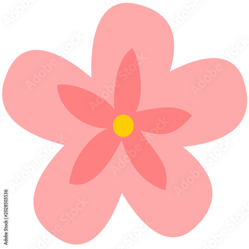 pink flower on white