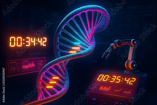 Robotic DNA Sequencing and Biotechnology Countdown.
