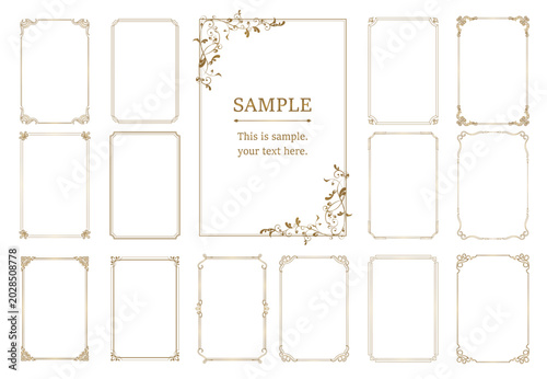 Slika na platnu Elegant luxury vintage frames collection isolated on white background