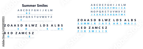 Photos Summer smiles cryptogram puzzle worksheet with solution