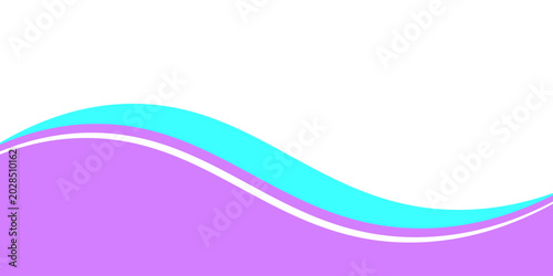 Abstract white background with elegant purple and cyan wavy lines and copy space for modern business design.