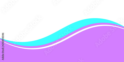 Abstract white background with elegant purple and cyan wavy lines and copy space for modern business design..eps10