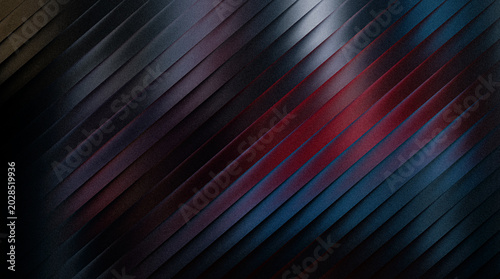 Bild auf Leinwand Grainy ribbed abstract background with diagonal lines in shades of red blue and