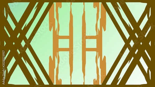 Interwoven geometric and organic forms presented on a refreshing gradient canvas