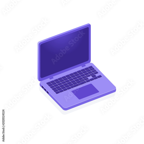 isometric vector laptop isolated on white background